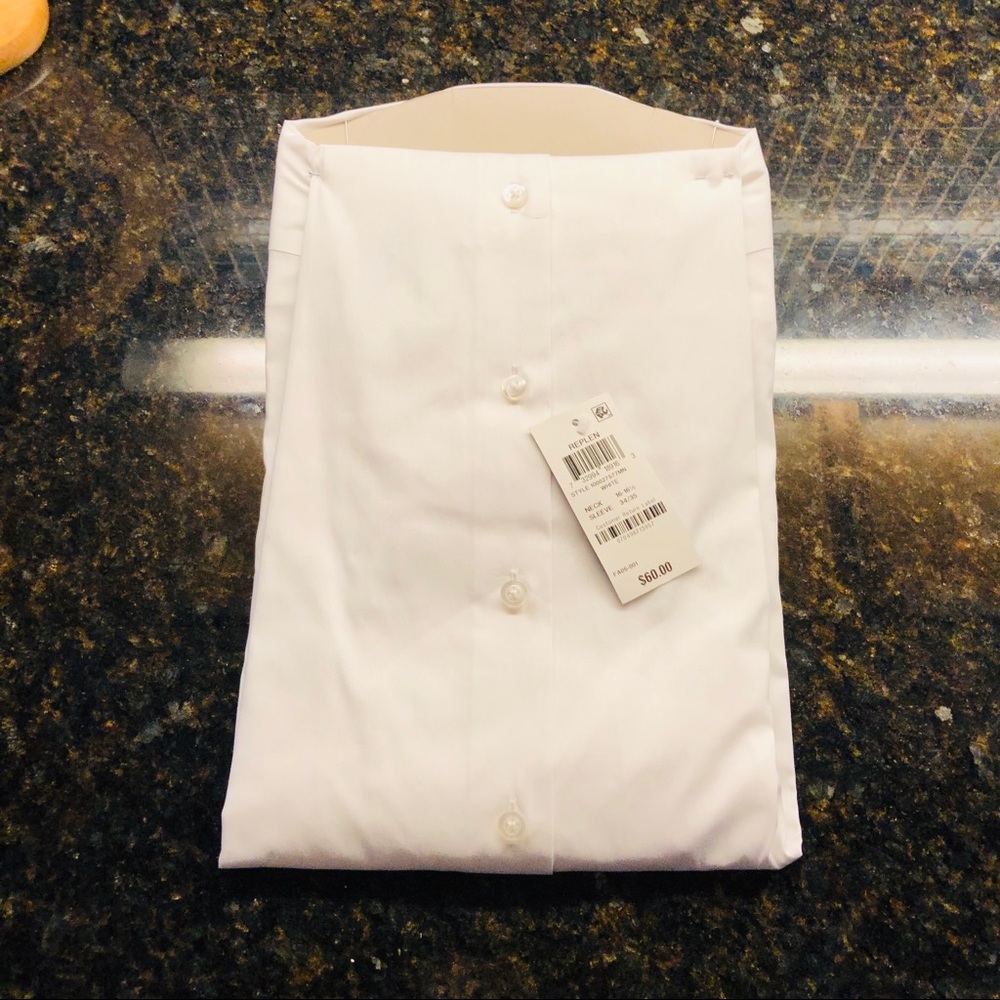 Men’s White Dress Shirt Alfani Regular/Classic Fit - Picture 6 of 7